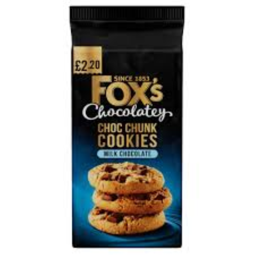 FOX'S FABULOUS MILK CHOC COOKIES 180G